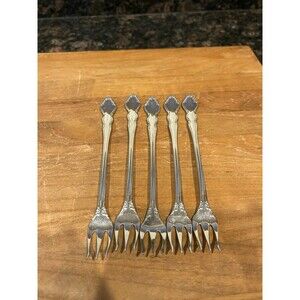 5 Oneida Dover Stainless Cocktail Forks